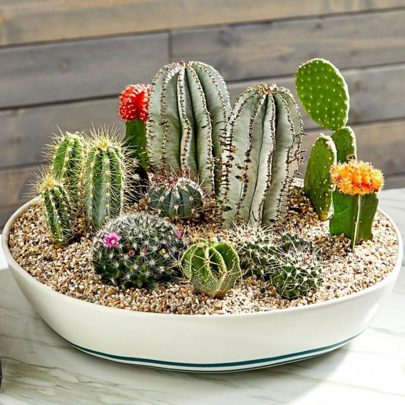 Cacti forest in bowl